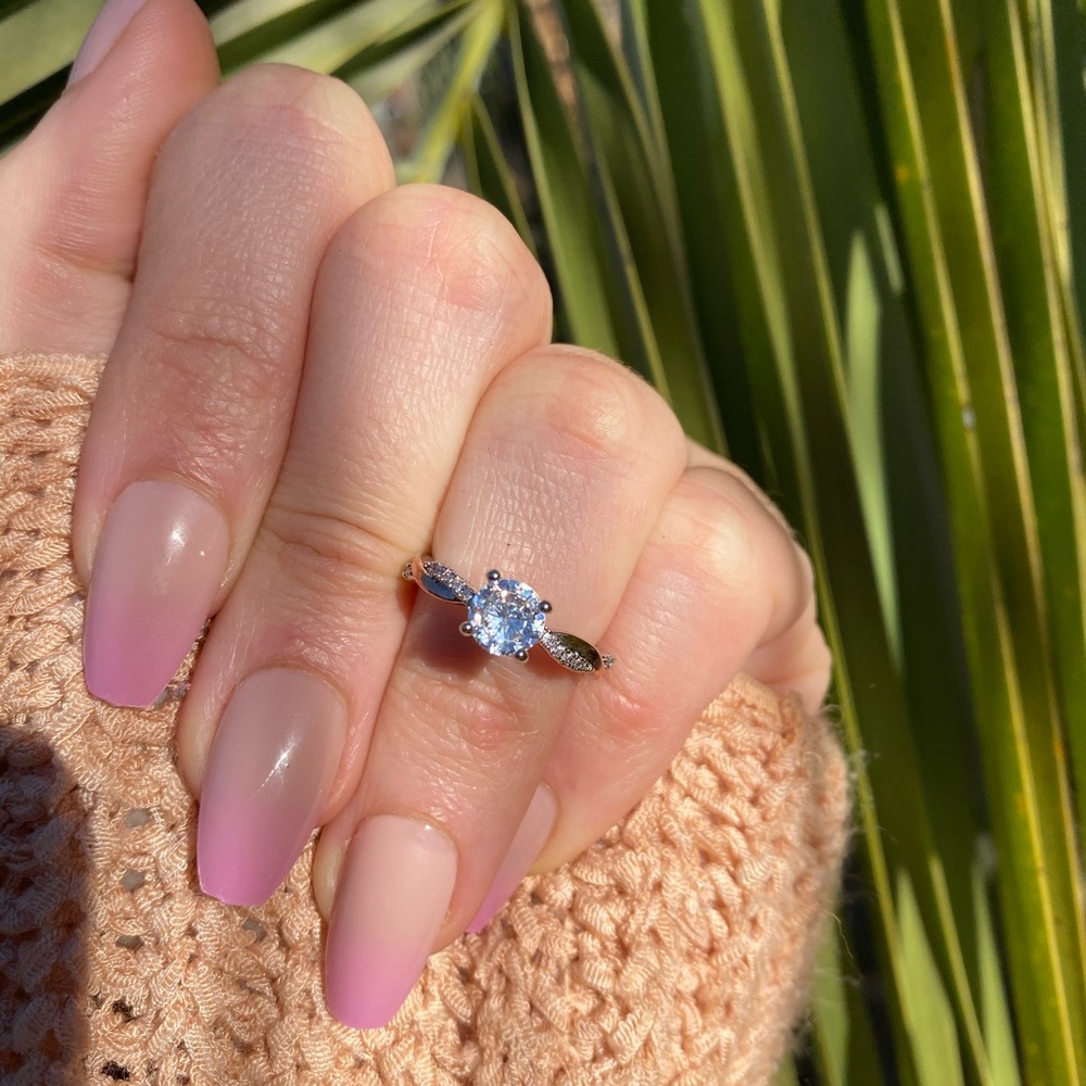 NEW 925 Sterling Silver Two tone Ring Engagement - Picture 4 of 11